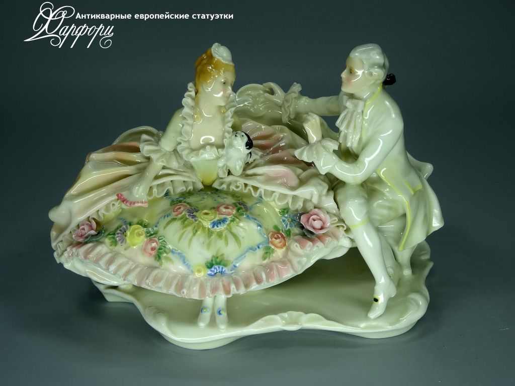 Купить фарфоровые статуэтки KARL ENS, Дама с собачкой, Германия
